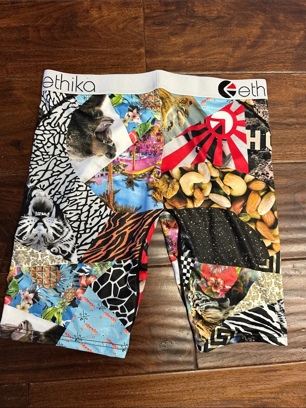 ethika Mens Multicolor Patchwork Print underwear Sz L